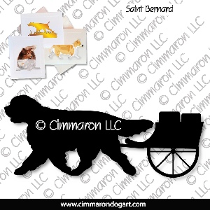 saint009n - Saint Bernard Carting Note Cards