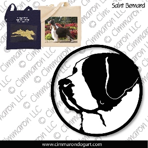 saint010tote - Saint Bernard Head Silhouette Tote Bag