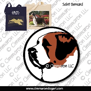 saint011tote - Saint Bernard Head 3 color Tote Bag