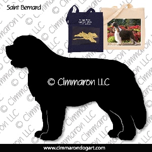 saint002tote - Saint Bernard Silhouette Tote Bag