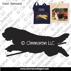 saint006tote - Saint Bernard Jumping Tote Bag