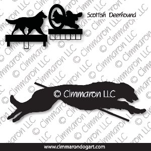 sdeer005ls - Scottish Deerhound Jumping MACH Bars-Rosette Bars