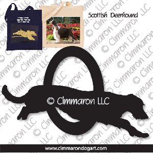 sdeer004tote - Scottish Deerhound Agility Tote Bag