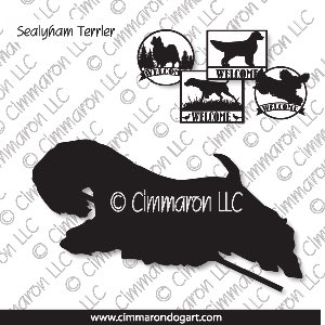 seal004s - Sealyham Terrier Jumping House and Welcome Signs