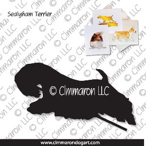 seal004n - Sealyham Terrier Jumping Note Cards