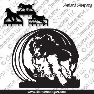 sheltie004h - Shetland Sheepdog Tunnel Leash Rack
