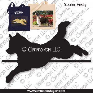 sib005tote - Siberian Husky Jumping Tote Bag