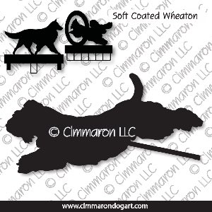 sc-wheaten005ls - Soft Coated Wheaten Terrier Jumping MACH Bars-Rosette Bars