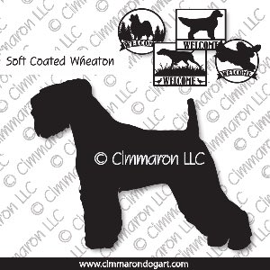 sc-wheaten002s - Soft Coated Wheaten Terrier Standing House and Welcome Signs