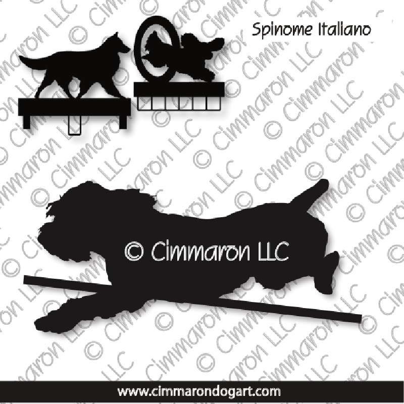 spinone005ls - Spinone Italiano Jumping MACH Bars-Rosette Bars