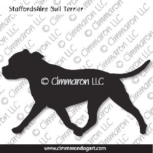 staf-bull003d - Staffordshire Bull Terrier Gaiting Decal