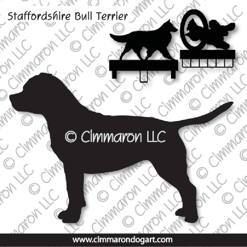 staf-bull002ls - Staffordshire Bull Terrier Standing MACH Bars-Rosette Bars