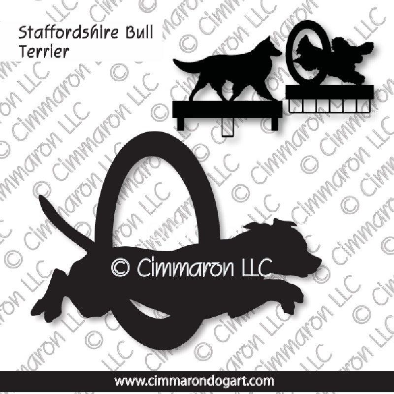 staf-bull004ls - Staffordshire Bull Terrier Agility MACH Bars-Rosette Bars