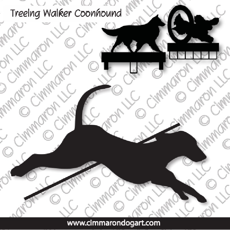 tree-walk004ls - Treeing Walker Coonhound Jumping MACH Bars-Rosette Bars