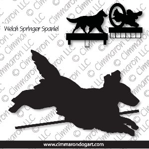 welsh-ss014ls - Welsh Springer Spaniel (tail) Agility Line MACH Bars-Rosette Bars