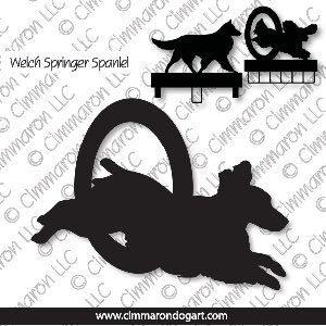welsh-ss004ls - Welsh Springer Spaniel Agility MACH Bars-Rosette Bars