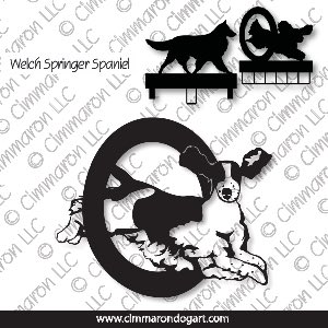 welsh-ss005ls - Welsh Springer Spaniel Jumping MACH Bars-Rosette Bars
