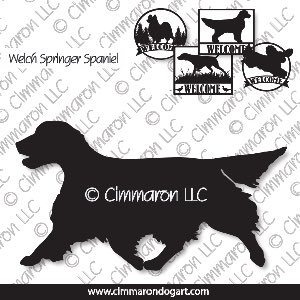 welsh-ss010s - Welsh Springer Spaniel (tail) Gaiting House and Welcome Signs