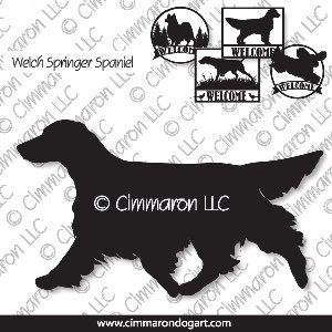 welsh-ss011s - Welsh Springer Spaniel (tail) Moving House and Welcome Signs