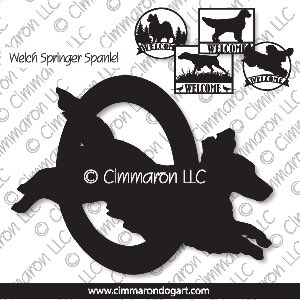 welsh-ss012s - Welsh Springer Spaniel (tail) Agility House and Welcome Signs