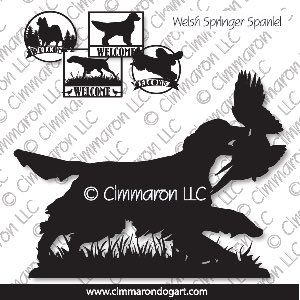 welsh-ss015s - Welsh Springer Spaniel (tail) Field House and Welcome Signs