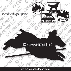 welsh-ss006s - Welsh Springer Spaniel Agility Line House and Welcome Signs