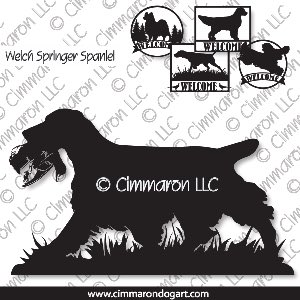 welsh-ss008s - Welsh Springer Spaniel Retrieving House and Welcome Signs