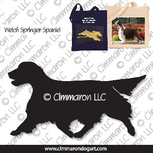 welsh-ss010tote - Welsh Springer Spaniel Tail Gaiting Tote Bag
