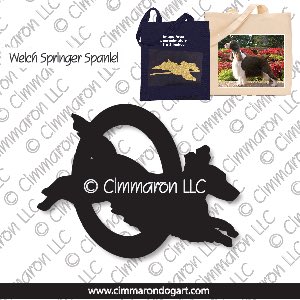 welsh-ss012tote - Welsh Springer Spaniel Tail Agility Tote Bag