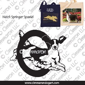 welsh-ss013tote - Welsh Springer Spaniel Tail Jumping Tote Bag
