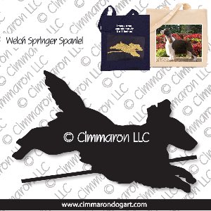 welsh-ss014tote - Welsh Springer Spaniel Tail Agility Line Tote Bag