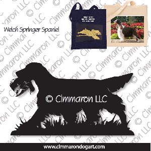 welsh-ss016tote - Welsh Springer Spaniel Tail Retrieving Tote Bag