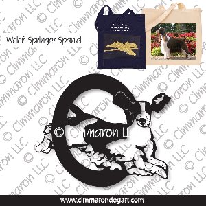 welsh-ss005tote - Welsh Springer Spaniel Jumping Tote Bag