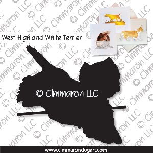 westhighland004n - West Highland White Terrier Jumping Note Cards