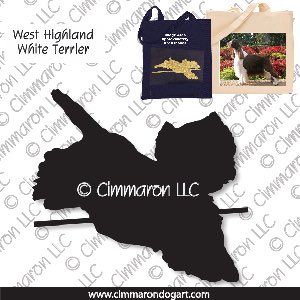 westhighland004tote - West Highland White Terrier Jumping Tote Bag