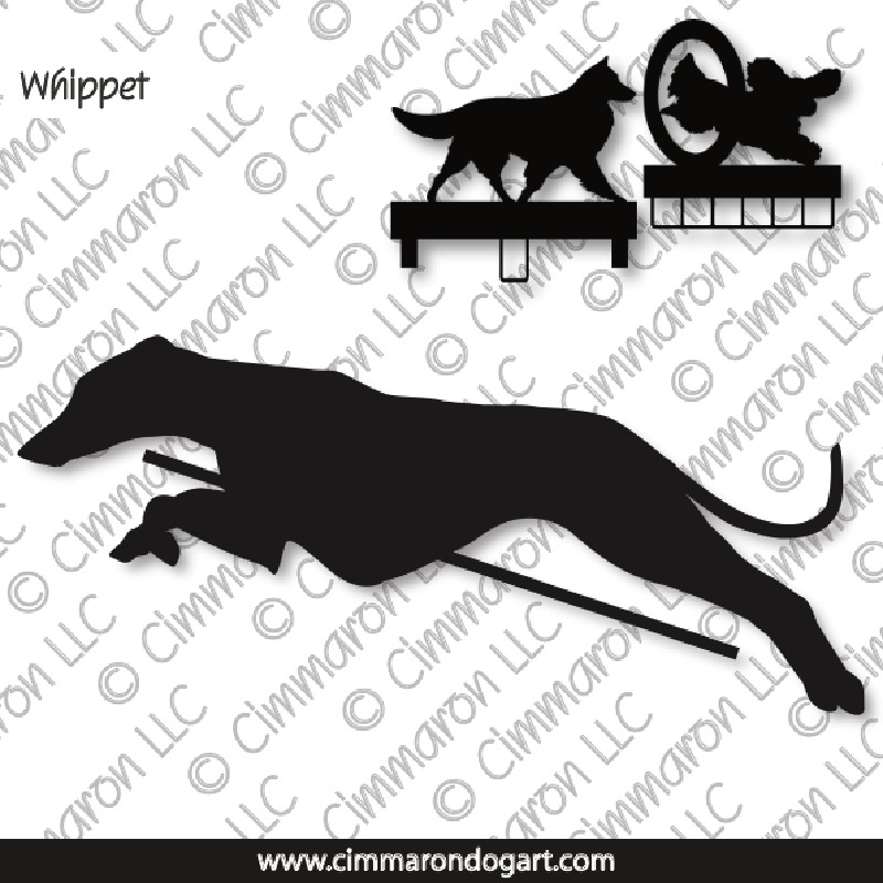 whippet004ls - Whippet Jumping MACH Bars-Rosette Bars