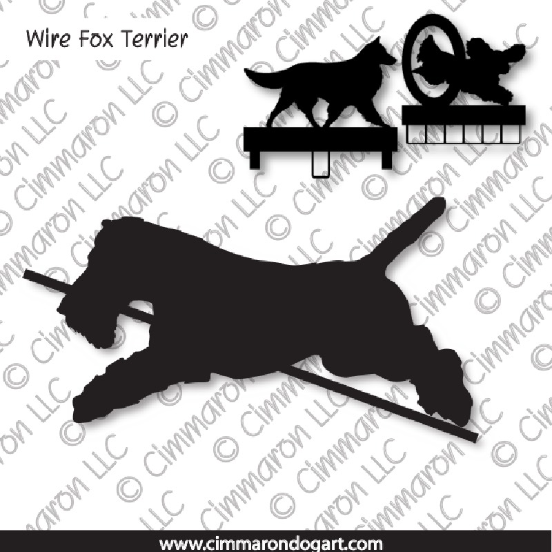 wirefox005ls - Wire Fox Terrier Jumping MACH Bars-Rosette Bars