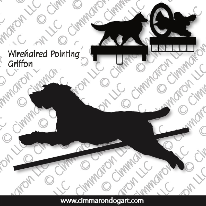 wiregr005ls - Wirehaired Pointing Griffon Jumping MACH Bars-Rosette Bars